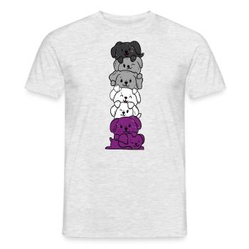 asexual dog cute asexuality pride lgbtqai - Men's T-Shirt - heather grey - Front - AI Model Male 178 dark (178cm)