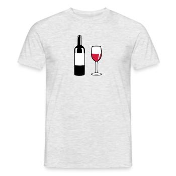 Wine Bottle - Men's T-Shirt - heather grey - Front - AI Model Male 178 dark (178cm)