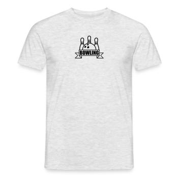 bowling grève texte logo broches noires hit renver - T-shirt homme - gris chiné - Devant - AI Model Male 178 dark (178cm)