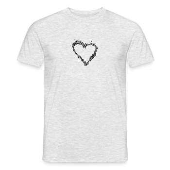 Herz - Männer T-Shirt - Grau meliert - Vorne - AI Model Male 178 dark (178cm)
