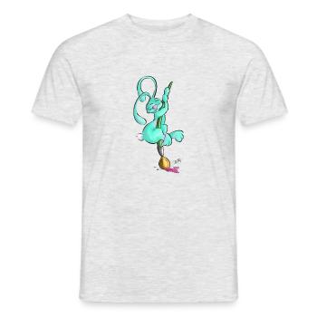 Signatory Bunny with brush - Men's T-Shirt - heather grey - Front - AI Model Male 178 dark (178cm)