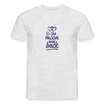 Liebe dich "zum Mond und zurück" - Jeansblau - Männer T-Shirt - Grau meliert - Vorne - AI Model Male 178 dark (178cm)