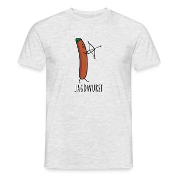 Bogenschießen Jagd Wurst - Männer T-Shirt - Grau meliert - Vorne - AI Model Male 178 dark (178cm)