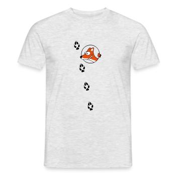Fuchs Spuren - Männer T-Shirt - Grau meliert - Vorne - AI Model Male 178 dark (178cm)