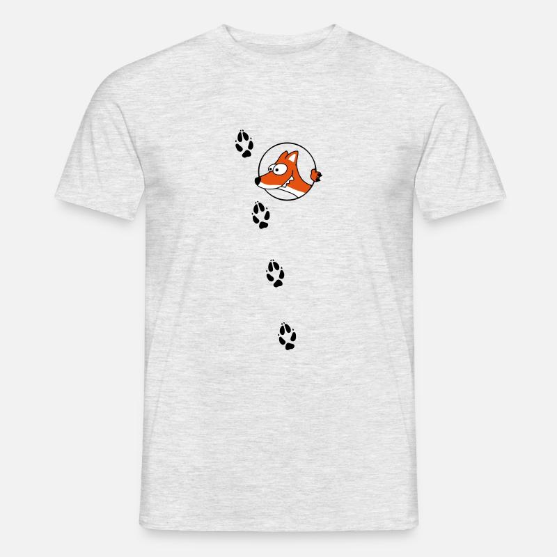Fuchs Spuren - Männer T-Shirt - Grau meliert