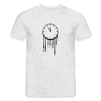 Schmelzende Uhr Tropfen - Männer T-Shirt - Grau meliert - Vorne - AI Model Male 178 dark (178cm)