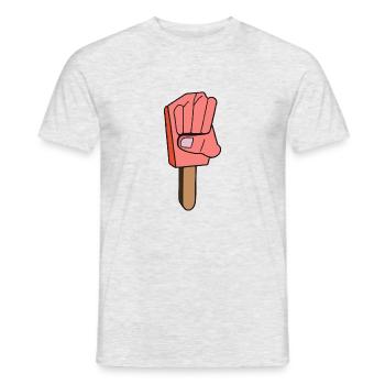 Symbole du poing comme sucettes glacées - T-shirt homme - gris chiné - Devant - AI Model Male 178 dark (178cm)