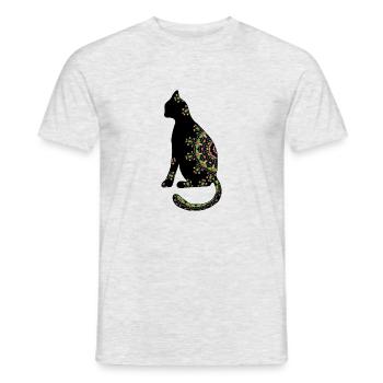 Cat - Men's T-Shirt - heather grey - Front - AI Model Male 178 dark (178cm)