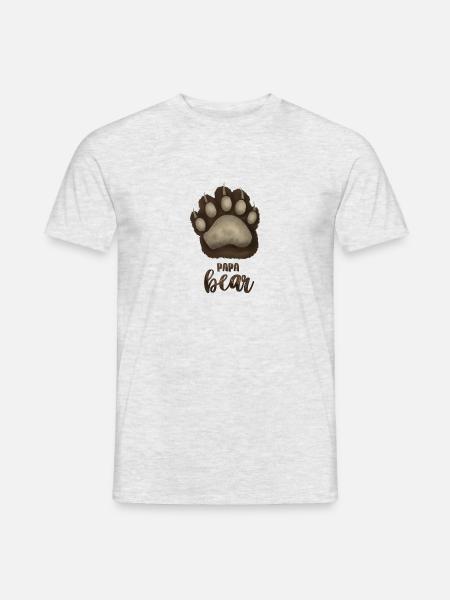 Papa Bear für Eltern-Baby-Partnerlook - Männer T-Shirt - Grau meliert