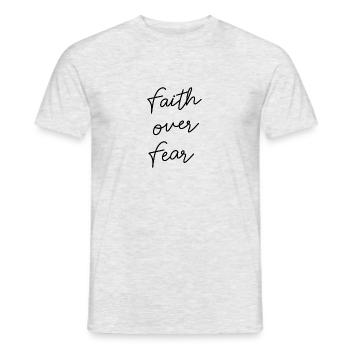 faith over fear - Männer T-Shirt - Grau meliert - Vorne - AI Model Male 178 dark (178cm)