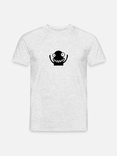 Funny Monster - Männer T-Shirt - Grau meliert