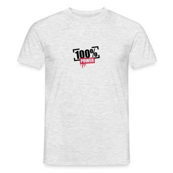 100 % de puissance Stempel - T-shirt homme - gris chiné - Devant - AI Model Male 178 dark (178cm)