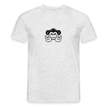 Heavy Metal Rock Handzeichen Satan Party - Männer T-Shirt - Grau meliert - Vorne - AI Model Male 178 dark (178cm)