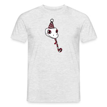 tête fete anniversaire cadeau serpent ges - T-shirt homme - gris chiné - Devant - AI Model Male 178 dark (178cm)