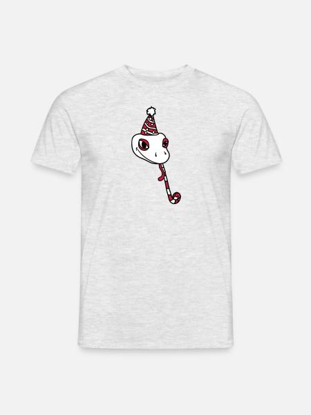 head celebrate birthday party gift snake ges - Men's T-Shirt - heather grey