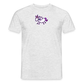 Buntes, fliegendes Einhorn - Männer T-Shirt - Grau meliert - Vorne - AI Model Male 178 dark (178cm)