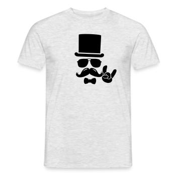 Retro Hipster Moustache Bräutigam t-shirts - Männer T-Shirt - Grau meliert - Vorne - AI Model Male 178 dark (178cm)