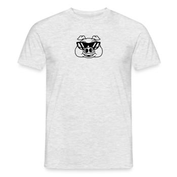 face head cool sunglasses big fat fat pig boar pig - Men's T-Shirt - heather grey - Front - AI Model Male 178 dark (178cm)