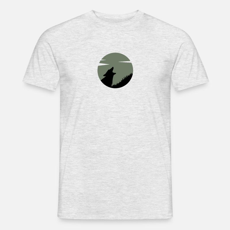 Das Wolfsrudel waldgrün - Männer T-Shirt - Grau meliert
