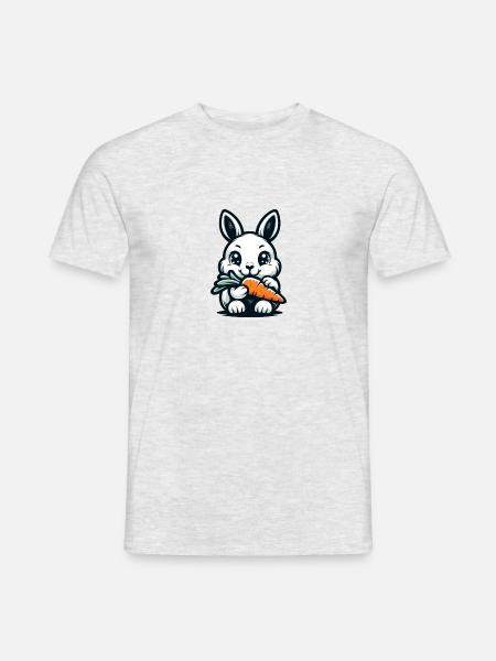 Die süße Häsin Helene - Männer T-Shirt - Grau meliert