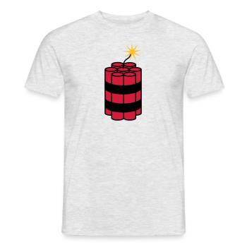 lit tnt dynamite explode explosion spre - Men's T-Shirt - heather grey - Front - AI Model Male 178 dark (178cm)