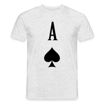 Pik-Ass Karte zum Pokern spielen - Männer T-Shirt - Grau meliert - Vorne - AI Model Male 178 dark (178cm)