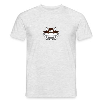 Verrückte Grinsende Kuh - Männer T-Shirt - Grau meliert - Vorne - AI Model Male 178 dark (178cm)