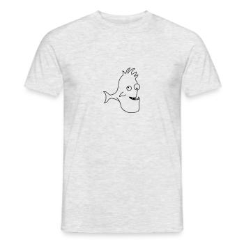 Stupid Crazy Comic Fish - T-shirt homme - gris chiné - Devant - AI Model Male 178 dark (178cm)