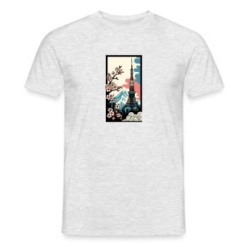 Tokyo Poster - Men's T-Shirt - heather grey - Front - AI Model Male 178 dark (178cm)