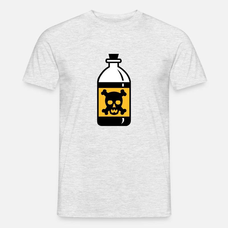 Schädel auf Giftfläschchen - Männer T-Shirt - Grau meliert