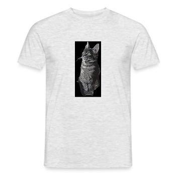 Cute Cat grey - Männer T-Shirt - Grau meliert - Vorne - AI Model Male 178 dark (178cm)