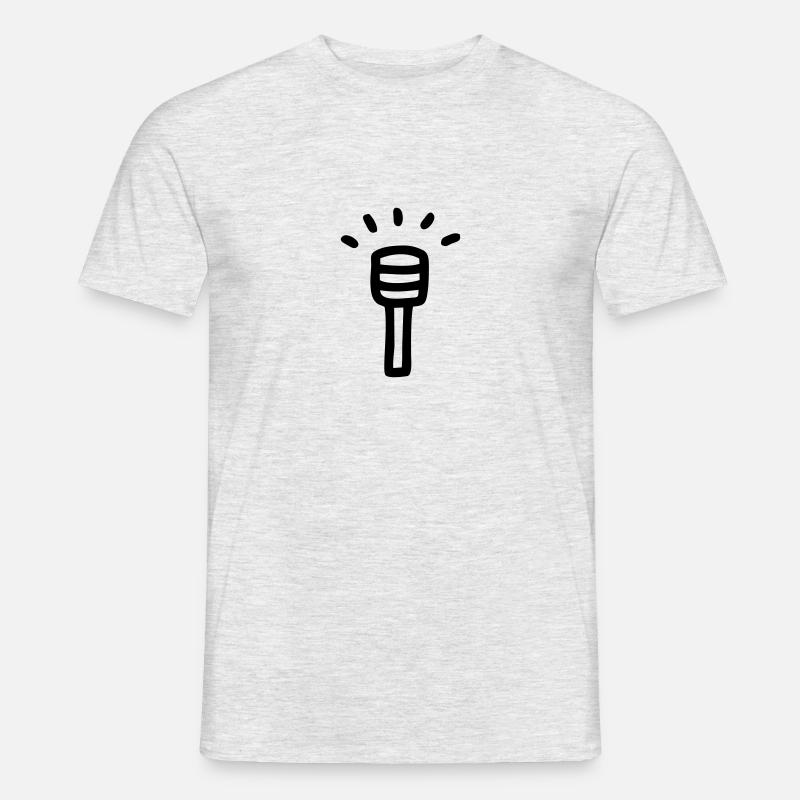 Mikrofon - Micro - Männer T-Shirt - Grau meliert
