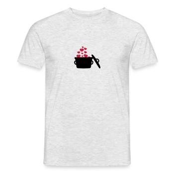 Chapeau 5 étoiles amour le cœur du chef - T-shirt homme - gris chiné - Devant - AI Model Male 178 dark (178cm)