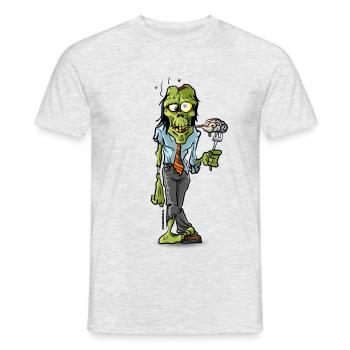 Zombie Halloween Apocalypse Dessin animé - T-shirt homme - gris chiné - Devant - AI Model Male 178 dark (178cm)