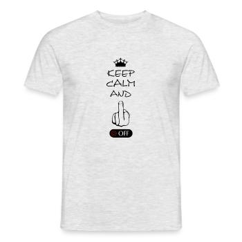 Keep Calm and Fuck off - Männer T-Shirt - Grau meliert - Vorne - AI Model Male 178 dark (178cm)
