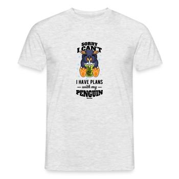 Sorry I Can't I Have Plans With My Penguin - Men's T-Shirt - heather grey - Front - AI Model Male 178 dark (178cm)