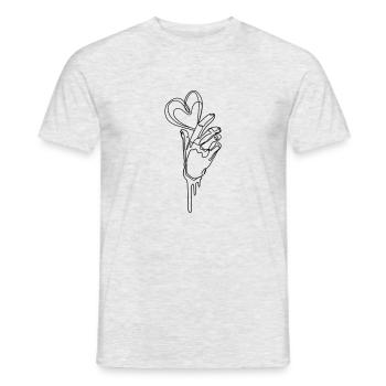 LOVE DRIP DRAWING - Männer T-Shirt - Grau meliert - Vorne - AI Model Male 178 dark (178cm)