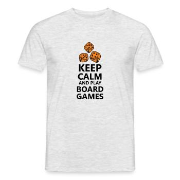 boardgame chess backgammon game night - Männer T-Shirt - Grau meliert - Vorne - AI Model Male 178 dark (178cm)