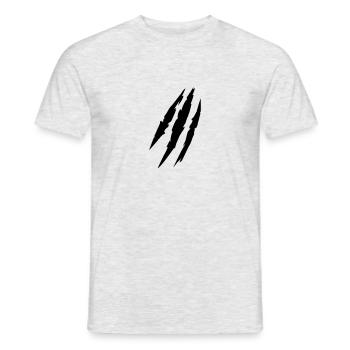 Bête animal claw marks marques griffes - T-shirt homme - gris chiné - Devant - AI Model Male 178 dark (178cm)
