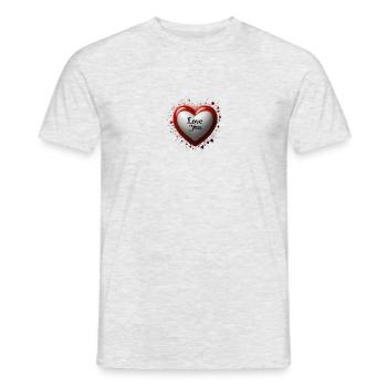 I Love You - Männer T-Shirt - Grau meliert - Vorne - AI Model Male 178 dark (178cm)