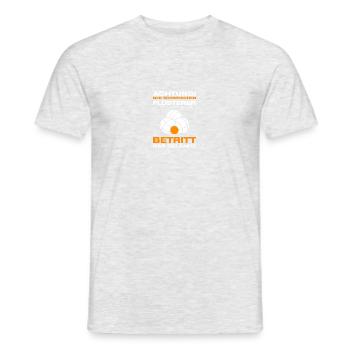 Attention! Piggy Petanque Boule Player - Men's T-Shirt - heather grey - Front - AI Model Male 178 dark (178cm)
