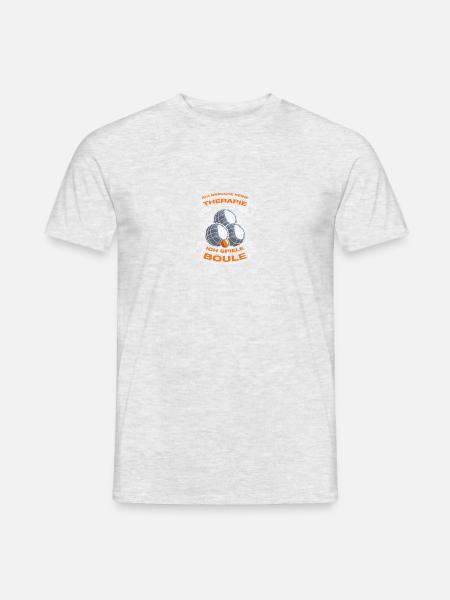 Petanque Boule Therapie Boulespieler - Männer T-Shirt - Grau meliert