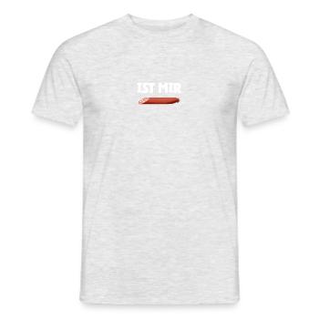 Ist mir Wurst Humor Sarkasmus Fun lustiger Spruch - Männer T-Shirt - Grau meliert - Vorne - AI Model Male 178 dark (178cm)