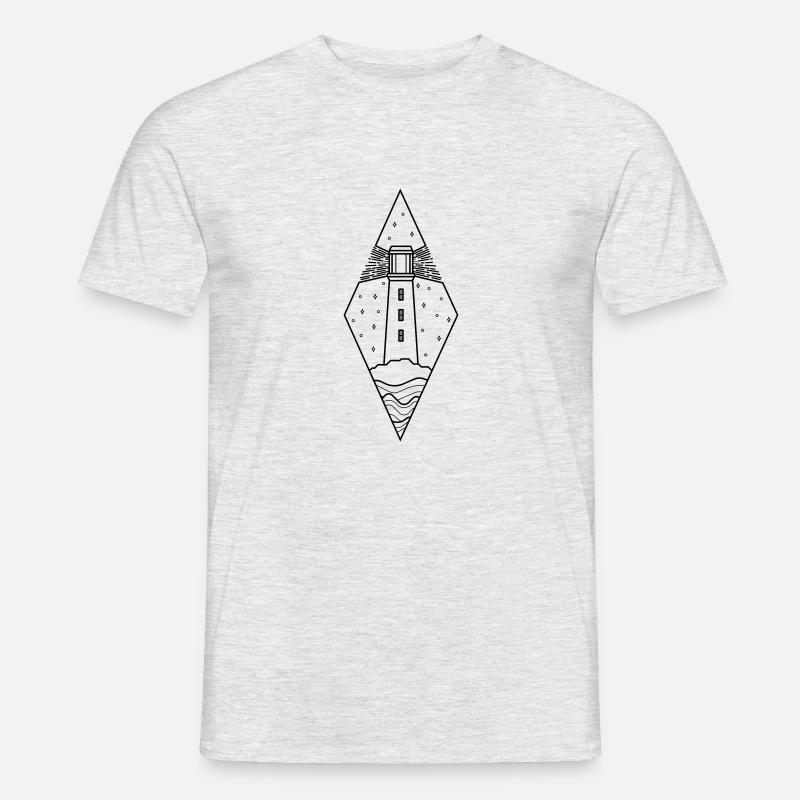 Leuchtturm - Männer T-Shirt - Grau meliert