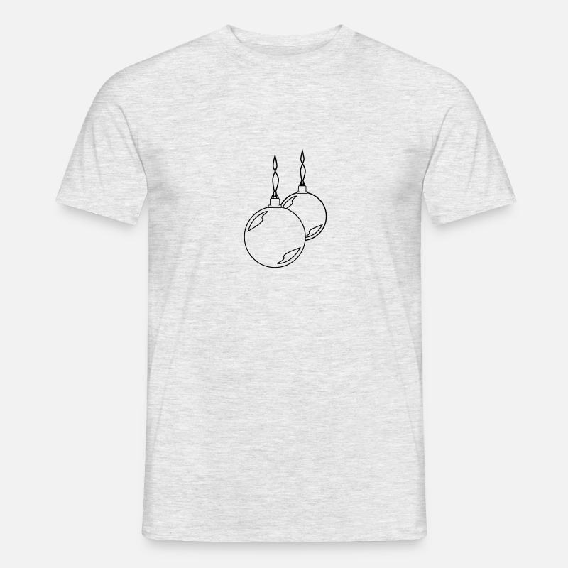 zwei Weihnachtskugeln - Männer T-Shirt - Grau meliert