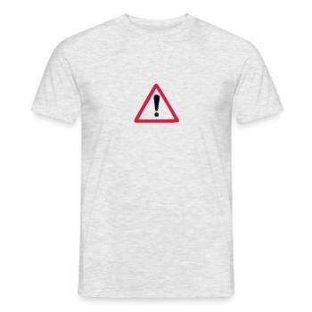 Warn Zeichen Warnung - Männer T-Shirt - Grau meliert - Vorne - AI Model Male 178 dark (178cm)