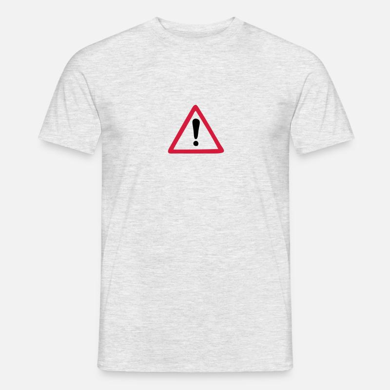 Warn Zeichen Warnung - Männer T-Shirt - Grau meliert