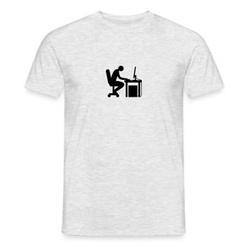 Computer desk nerd - Men's T-Shirt - heather grey - Front - AI Model Male 178 dark (178cm)