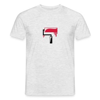 Rouleau peintre peintre maître peintre rénovation - T-shirt homme - gris chiné - Devant - AI Model Male 178 dark (178cm)
