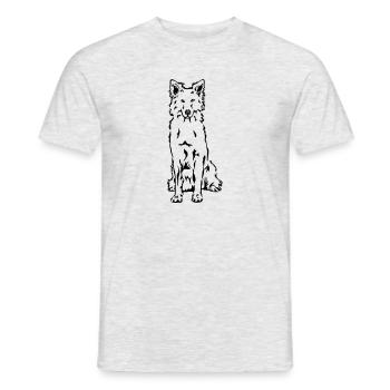 White Shepherd Dog Berger Blanc Suisse - Men's T-Shirt - heather grey - Front - AI Model Male 178 dark (178cm)